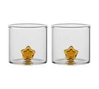 THUN - Lot de 2 verres avec étoile - verre - Collection Bonbonnière - Ø 6 cm - 6,2 cm h
