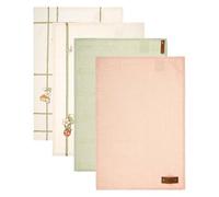 THUN Lot de 4 torchons avec boîte en Bois, 100% Coton, Collection Country Bloom, boîte 40 x 60 cm, torchon 60 x 100 cm