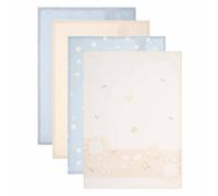 THUN Lot de 4 torchons avec Panier, 100% Coton, Collection Elengance, torchon 40 x 60 cm, Panier 18 x 18 cm