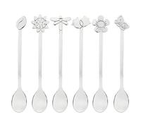 THUN - Lot de 6 cuillères à café moulées - pour la table - Ligne Elegance - Acier inoxydable - 12 cm