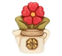 THUN - Mini arrosoir avec primevère - céramique - Collection Bonbonnière - 4,6 x 3,3 x 6,1 cm