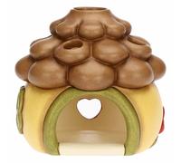 THUN - Porte-Tea-Light Maison en Forme de Pomme de pin en céramique, 10,8 x 10,6 cm, Hauteur 10,1 cm, Collection Hiver enchanté, Collection Hiver enchanté
