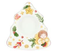 THUN - Porte-thé en Forme d'arbre en Porcelaine, 13,5 x 12 cm, Hauteur 4,5 cm, Collection Surprises de Noël