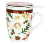 THUN, Tisanière en porcelaine, collection surprises de Noël, tisane de collection, idée cadeau pour Noël, 350 ml, Ø 9 cm, 12 cm h