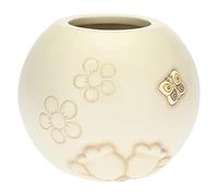 THUN - Vase décoratif avec Papillon et Fleurs - Ligne Elegance - Living, Décoration de la Maison - Céramique - 14,8 x 14,8 x 12,6 cm ; Bouche supérieure : 9 cm