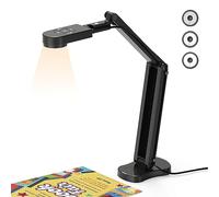 THUSTAND 8MP Visualiseur & 4K Webcam, 2448P USB Caméra Documents Format A3 Lumières LED, Fonction d'inversion d'image, Plier, Deux Microphones, Excellente Windows, Mac et Chromebooks Noir