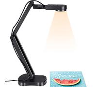 THUSTAND Visualiseur USB 2448p, caméra de documents pour enseignement et salle de vec lumière LED, inversement gauche et droite, inversement haut et bas, AF, double micro, pliable pour Mac,
