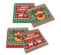THXFUNAREA Serviettes Papier Noël + Serviette de Table Noël - Double Épaisseur, Douces et Absorbantes, Motifs Rennes - Pour Fête, Dîner, Décoration de Table - Lot de 40, 16.5/33 cm