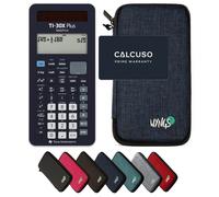 TI-30X Plus MathPrint avec Housse de Protection WYNGS incluse Bleu - Calculatrice Scientifique - Pack de Base