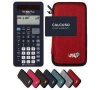 TI-30X Plus MathPrint avec Housse de Protection WYNGS incluse Rouge - Calculatrice Scientifique - Pack de Base