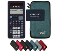 TI-30X Plus MathPrint avec Housse de Protection WYNGS incluse Turquoise - Calculatrice Scientifique - Pack de Base