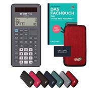 TI-30X Prio MathPrint avec housse de protection Rouge et manuel (80 pages, DIN A5) - Calculatrice scientifique - Smart Set