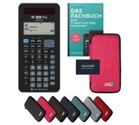 TI-30X Pro MathPrint avec housse de protection Rose et manuel (132 pages, DIN A5) - Calculatrice scientifique - Smart Set