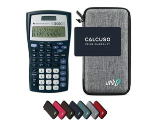 TI-30XIIS avec Housse de Protection WYNGS incluse Gris Clair - Calculatrice Scientifique - Pack de Base