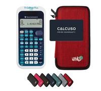 TI-Collège Plus Solaire avec Housse de Protection WYNGS incluse Rouge - Calculatrice Scientifique - Pack de Base