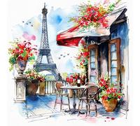 ti-flair Lot de 20 serviettes en papier - 33 x 33 cm - 3 couches - Qualité supérieure et durable - Serviettes de mariage jetables - Pour mariage, restauration, quotidien - Café Paris Tour Eiffel