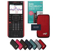 TI-Nspire CX II-T CAS avec housse de protection Rouge et manuel (160 pages, 17x24cm) - Calculatrice graphique - Smart Set
