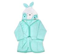 Ti TIN, PeigNoir de bain pour Enfant, Taille 1 à 2 ans, Sortie de bain Douce, Confortable et Absorbante - 90% coton, 10% polyester - Tissu Éponge - Motif Lapin - Couleur Bleu Turquoise - 340g/m² 15226