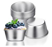 Tiamu 12Pcs Moules à Cupcakes et Muffins aux œufs, Moules à Pudding, Moules à fondre au chocolat Antiadhésif, Démoulage Facile, Moules à Flan, Tasses à Gâteaux pour Desserts et Pâtisseries