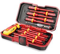 Tiamu tournevis Électricien Set Outils, Testeur de Tension, Plat, Cruciforme, Tournevis Aimanté