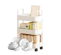 tiancaiyi Chariot à roulettes | Chariot multi-usage sur roues | Chariot multifonction à 3/4 niveaux avec roues, chariot de rangement avec poignées, convient pour la cuisine, le salon