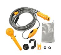 Tianeri Douche portable pour camping, pompe de douche électrique 12 V, kit de sac à eau pour voyage, lavage de voiture, randonnée, arrosage des florales, accessoires de camping