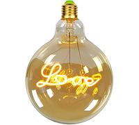 TIANFAN Ampoules LED vintage Big Globe G125 4 W 220/240 V Alphabets Spécialité Ampoule décorative Super Jaune chaud Love