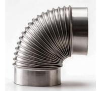 TIANHENGMart Coude de cheminée 90 degrés en Acier Inoxydable, Conduit de fumée pour poêle à Bois, raccord de Tuyau de cheminée 125 mm, Finition Noire
