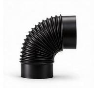 TIANHENGMart Coude de cheminée 90 degrés, Tuyau de cheminée INOX 304 pour poêle à Bois, raccord de Conduit de fumée et de cheminée 800 °C, coude de Tuyau de poêle Noir 125 mm pour la Pose de cheminée