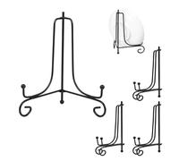 TIANLIN 4 Pièces Support Cadre Photo, 6 Pouces Porte Assiette, Pliable Support Présentoir en Métal, Noir, pour Assiettes Décoratives, Cadres Photo, Photos, Œuvres D'art