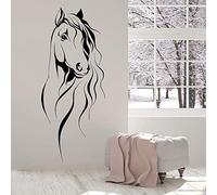 Tianpengyuanshuai Belle tête de Cheval Sticker Animal de Compagnie Animalier Art décoration Bureau Vinyle Autocollant Mural Salon décoration Chinoise 23x57cm