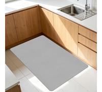 TIANTMIN Tapis de Bain en Pierre de Diatomite Dure 50 x 75 cm Super Absorbant Diatomite à Séchage Rapide Décoratif Lavabl pour Salle de Bain, Douche et Décoration Intérieure, Gris Clair