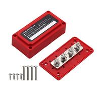 Tiardey Bloc de Distribution électrique de Conception de Module Robuste de bo?Te 300A de avec Le Bloc de jonction de Batterie de borne de Goujons 4X M8 12V - 48V DC pour la Voiture Marine Solaire