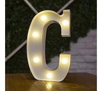 Tiardey iardey Lettre Allume la Forme de Symbole de LED, Lampes de Table de chapiteau en Plastique d'alphabet, fête de Mariage d'anniversaire Tous Les Jours à la Maison tenture Murale Decor-C