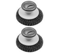 Tiardey Lot de 2 épurateurs en laine d'acier, épurateur en acier inoxydable avec poignée, pour éponge en acier, spirale à récurer, brosse de nettoyage pour four, casseroles, grilles, évier