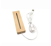 Tiardey Wood Art Rectangle LED allume la base d'affichage, support de base éclairé en bois en cristal - lumière jaune