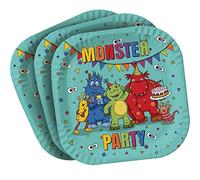 TIB Heyne Lot de 6 assiettes en carton « monstres amusants » pour anniversaire d'enfant et fête à thème | Assiettes en carton pour fête d'anniversaire d'enfant
