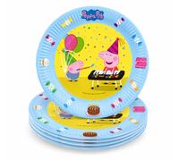 TIB Heyne Peppa Pig - Lot de 6 assiettes de fête - Diamètre : 23 cm - En carton - Décoration d'anniversaire d'enfant - Assiettes en carton pour enfants