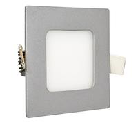 Tibelec 306640 Spot Plat à encastrer Carré LED 350 lumens Métal/Verre 6 W Integrated Argent 120 x 120 mm