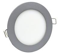 Tibelec 307240 Spot Plat à encastrer Rond LED 980 lumens Métal/Verre 15 W Integrated Argent 200 x 200 mm