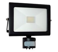 TIBELEC 350420 Projecteur Noir LED extra plat avec détecteur de mouvement 32W 2060 lumens - non câblé garantie 5 ans, Aluminium, 32 W, Blanc, 220 x 70 x 215 mm