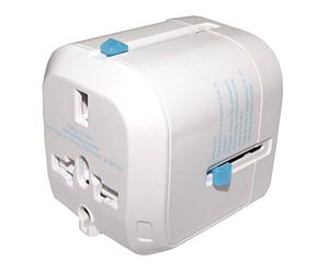 tibelec 641930 Adaptateur de voyage international universel, Blanc