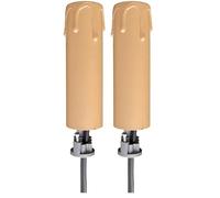 Tibelec 707830 Bougie Cire diamètre 24 mm + Support E14 Hauteur 8 cm, Plastique, Blanc, 6 cm (Lot de 2)