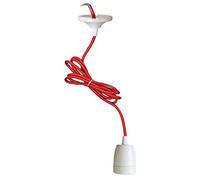 Tibelec 771810 Suspension Céramique Fil Tissu E27 Rouge