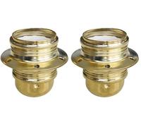 Tibelec 815130 Douille Acier Laitonné + Bague E27 Bronze (Lot de 2)