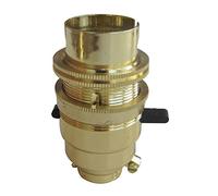 Tibelec 839330 Douille Acier Laitonnée avec Interrupteur + Bague B22d Bronze