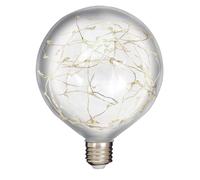 TIBELEC Ampoule LED Globe E27 Diam. 120mm, 1.5W, 55 lumens, 3000K Blanc-chaud, décorative, plastique haute résistance conçue pour l'extérieur