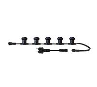 TIBELEC Guirlande Guinguette LED 5m, pour 7 ampoules non fournies, E27, 105W, IP65, connectable