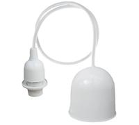 TIBELEC Monture suspension luminaire E14 blanche arrondie pour abat jour, 60W maxi