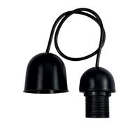 TIBELEC Monture suspension luminaire E27 noire arrondie pour abat jour, 60W maxi